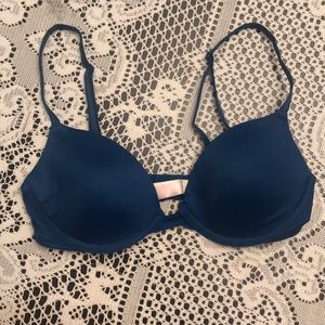 Pink Victoria’s Secret dark blue bra